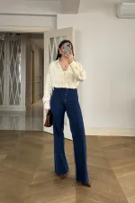 Dikiş Detaylı Denim Kadın Pantolon