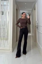 Kayık Yaka uzun Kollu Bluz