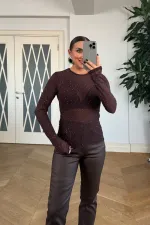 Taşlı Transparan Tül Bluz