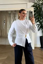 Toka Detaylı Uzun Kollu Bluz