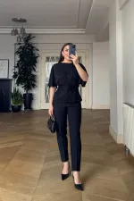 Bağlama Detaylı Kısa Kollu Bluz