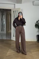 Pileli Palazzo Kadın Pantolon