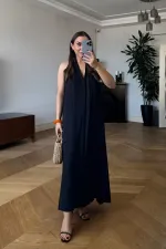 Sırt Dekolteli Uzun Elbise