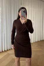 Kruvaze Yaka Mini Elbise