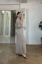 Kuşak Detaylı Uzun Kollu Gömlek Elbise