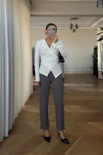 Paçası Yırtmaçlı Kadın Pantolon