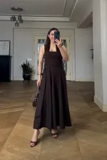 Square Neck Strappy Midi Dress Square Neck Strappy Midi Dress