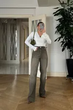 Yüksek Bel Straıght Denim Kadın Pantolon