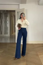 Dikiş Detaylı Denim Kadın Pantolon