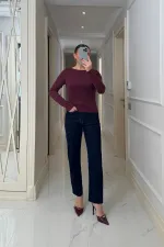 Kayık Yaka uzun Kollu Bluz