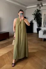 Sırt Dekolteli Uzun Elbise