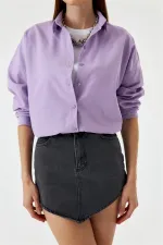 Asimetrik Kesim Mini Kot Etek