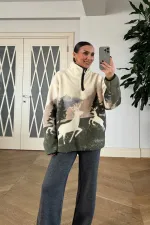 Desenli Polar Kadın Sweathirt