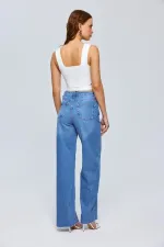 Yüksek Wideleg Kadın Kot Pantolon