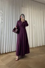 Gömlek Yaka Poplin Uzun Kollu Elbise