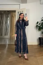 Desenli Dökümlü Şifon Elbise