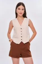 Yüksek Bel Bermuda Kadın Şort