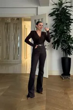 Yüksek Bel İspanyol Paça Denim Kadın Pantolon