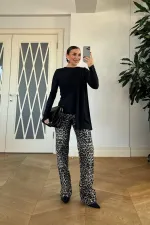 Şal Detaylı Uzun Kollu Bluz