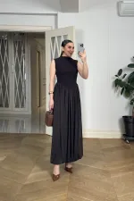 High-Neck Sleeveless Dress