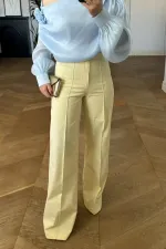 Straight Cut Ribbed Women's Trousers Straight Cut Ribbed Women's Trousers