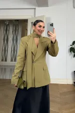 Fular Detaylı Blazer Kadın Ceket