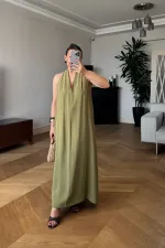 Sırt Dekolteli Uzun Elbise