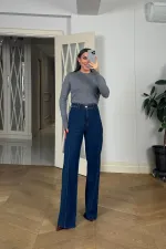 Dikiş Detaylı Denim Kadın Pantolon