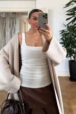 Askılı Büzgü Detaylı Kadın Atlet