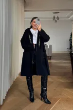 Kapüşonlu Buklet Kadın Ceket