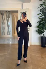 Paçası Yırtmaçlı Kadın Pantolon