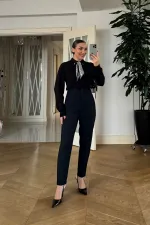 Yüksek Bel Pensli Kadın Pantolon