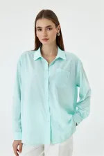 Oversize Uzun Kollu Kadın Gömlek