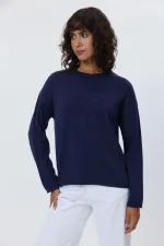 Bisiklet Yaka Basic Düşük Omuz Triko Kadın Kazak