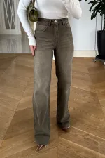 Yüksek Bel Straıght Denim Kadın Pantolon