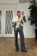 Desenli Polar Kadın Sweathirt