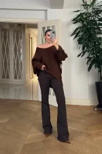 Kayık Yaka Triko Kadın Kazak