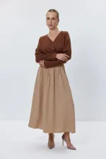 Beli Lastikli Midi Etek