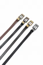 Suni Deri Eskitme Tokalı Kadın Kemer