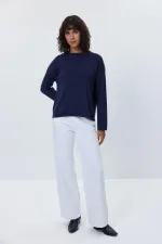 Bisiklet Yaka Basic Düşük Omuz Triko Kadın Kazak