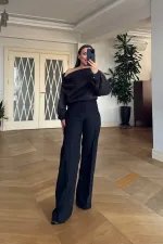 Straight Cut Ribbed Women's Trousers