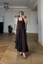 Square Neck Strappy Midi Dress Square Neck Strappy Midi Dress