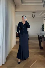 Beli Lastikli Uzun Saten Etek