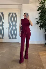 Asimetrik Kesim Bluz Pantolon Takım