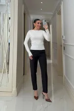 Chemisier à manches longues et col bateau