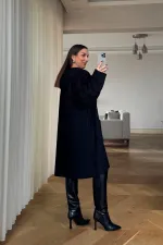 Kapüşonlu Buklet Kadın Ceket