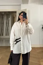 Women's Long-Sleeved Shirt with Belt Detail