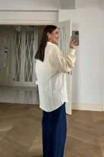 V Yaka Kadın Gömlek