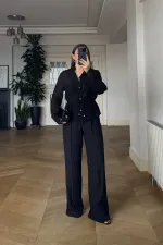 Hakim Yaka Bel Büzgülü Kadın Gömlek