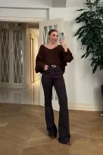 Kayık Yaka Triko Kadın Kazak